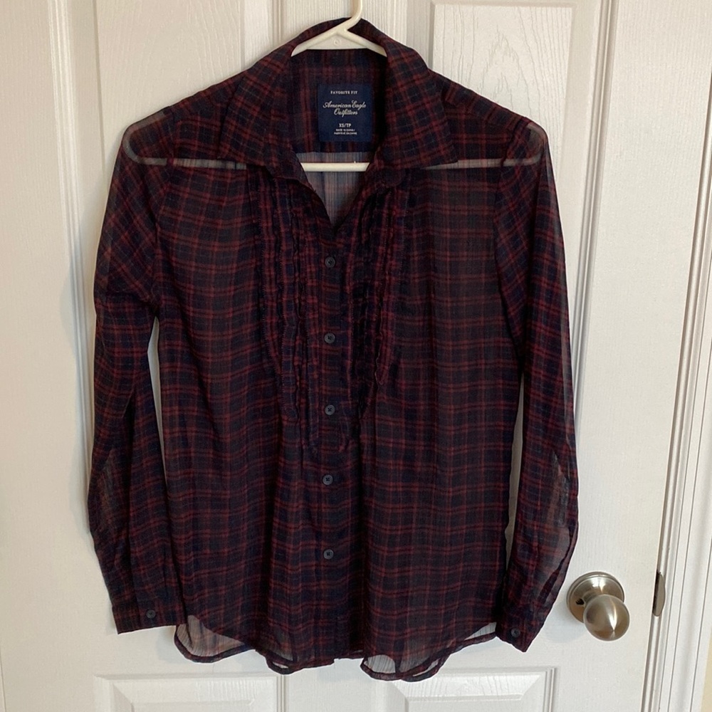 American Eagle Ruffled Blouse Size X-Small